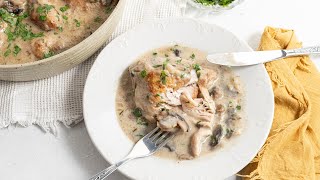 Classic Chicken And Mushroom Fricassee Recipe [upl. by Arzed]