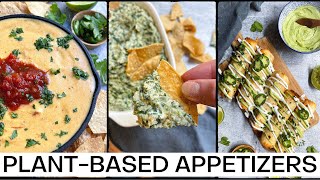 Vegan Appetizer Recipes for Parties 🌱🎉 Spinach Artichoke Dip Chickpea Taquitos and more [upl. by Anileme]