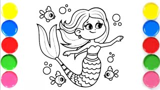 Beautiful Baby Mermaid Drawing How to Make MermaidMermaid on YouTubeMagicPearlStar [upl. by Wylde]