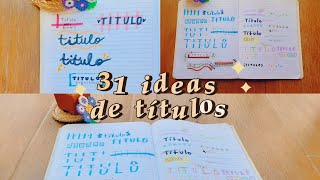 ♡31 Ideas De Títulos♡Valeria Study Notes [upl. by Shipman]