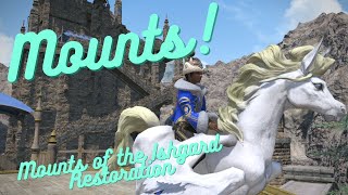 FFXIV  Ishgard Restoration Mounts  Albino Karakul Ufiti Megalotragus and Pegasus [upl. by Clougher861]