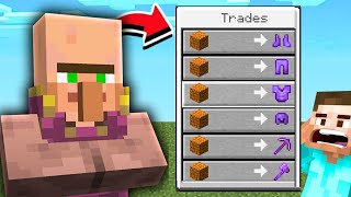 Minecraft But Villagers Trade OP Items [upl. by Ronoc]