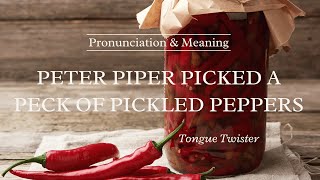 How to Pronounce Peter Piper Picked Pickled Peppers  Tongue Twister  Pronunciation amp Meaning [upl. by Massab]