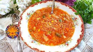 Saludable Sopa de Fideo con Verduras [upl. by Harleigh988]