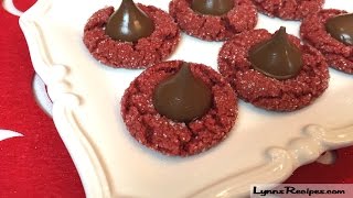 Red Velvet Peanut Butter Blossoms  Lynns Recipes [upl. by Einaoj169]