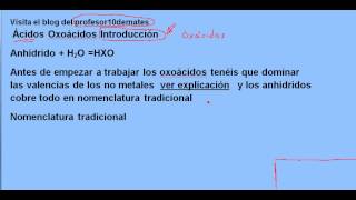 Formulación inorgánica 46 ácidos oxoácidos introducción [upl. by Llehsem]