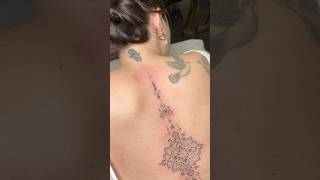 Spine Ornamental Tattoo 🤍 tattoo tattooartist inked tattooart [upl. by Arama]