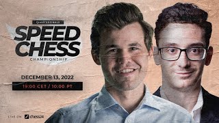 Magnus Carlsen vs Fabiano Caruana  Speed Chess Ch  Peter Leko Laurent Fressinet amp Nils Grandelius [upl. by Biddie974]