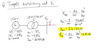 Regneeksempel 1 Kortslutningsberegninger [upl. by Lladnew]
