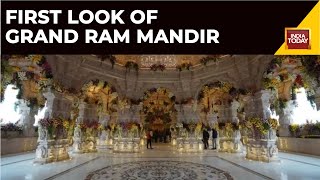 Ram Mandir News Watch First Look Of Grand Ram Mandir  Ayodhya Ram Mandir Pran Pratishta News [upl. by Hazem]