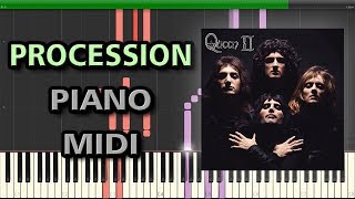 Procession  Queen  Synthesia  MIDI 🎵 [upl. by Nosbig]