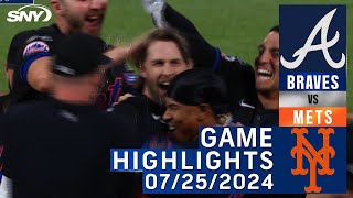 Jeff McNeil walks it off in extras  Mets vs Braves 7252024  NY Mets Highlights  SNY [upl. by Dante678]