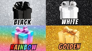 Choose Your Gift from 4 🎁😍🖤🤍🌈👑 4 gift box challenge  4giftbox pickonekickone wouldyourather [upl. by Jonell]