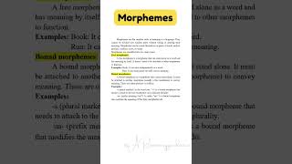 Morphemes Language and Linguistics Instant Essay Exam Success ARsummaryguidance shorts Viral [upl. by Ryhpez]