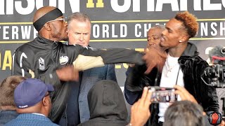 TONY HARRISON SLAPS JERMELL CHARLO’S HAND ALMOST FIGHT amp HAVE TO BE SEPARATED AT PRESS CONFERENCE [upl. by Braswell607]