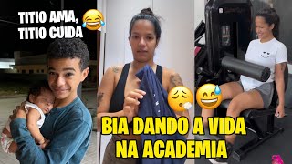 BIA CHAGAS IRMÃO DA BIA AJUDANDO COM A LAURINHA BIA DEU A VIDA NO TREINO DA ACADEMIA 😂 [upl. by Suivart388]