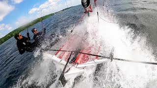 International 14 Skiff Sailing in 20kts [upl. by Anerehs]