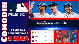 Panorama Postemporada Posiciones Comodin MLB en vivo ⚾ 28 Septiembre 2024  Beisbol de Grandes Ligas [upl. by Lener]