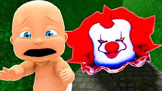 Baby Escapes EVIL CLOWN HEAD [upl. by Atkins]