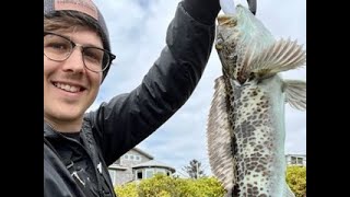 Oregon Coast Jetty Fishing for Lingcod amp RockfishSome STORMY conditions [upl. by Alihs]