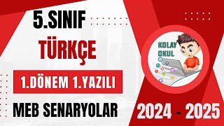 5Sınıf Türkçe Dersi 1 Dönem 1Yazılı  2024 2025 [upl. by Ferdinande]