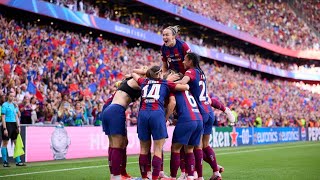 Ligue des champions féminine 2024 FC Barcelone 31 Arsenal groupe A journée 3 [upl. by Budwig163]