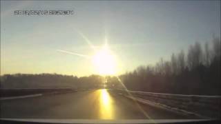 Meteor or UFO explosion in Russia caught on dashcam [upl. by Chuck]