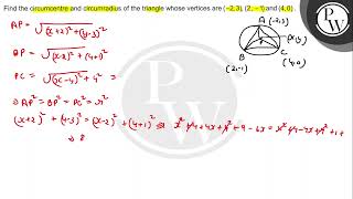 Find the circumcentre and circumradius of the triangle whose vertic [upl. by Giefer223]