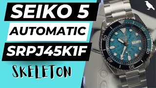 SEIKO 5 AUTOMATIC watch review THE SKELETON DIAL Ref SRPJ45K1F [upl. by Nahtaneoj]