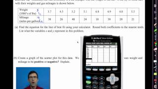 Common Core Algebra IUnit 10Lesson 7Linear Regression on the Calculator [upl. by Anitirhc]