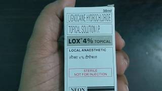 Lox 4 topical application lignocaine Xylocaine lidocaine 4 [upl. by Naened]