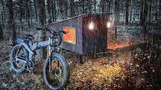 THUNDERSTORM IN A BIKE CAMPER with my Dog [upl. by Laise]