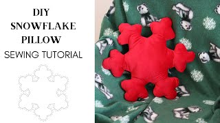 Sewing tutorial Snowflake Pillow  Diy Christmas Decoration  Christmas Gift  Sewing Tutorial [upl. by Atsirt]