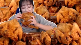 500 WHOLE FRIED CHICKEN sold a day Tzuyang쯔양 Chicken Korean Mukbang Eating Show [upl. by Anerres]