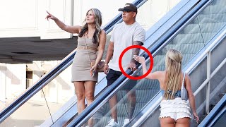 TOUCHING HANDS ON THE ESCALATOR PRANK 21 [upl. by Linskey]