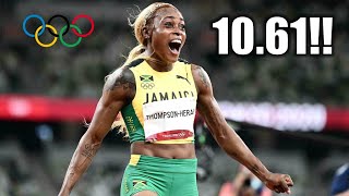 Elaine Thompson BREAKS HISTORIC 100 METER RECORD Of Florence Griffith Joyner [upl. by Ecyak]