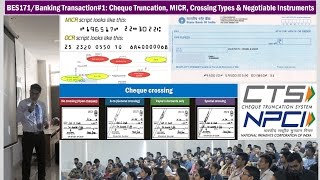 BES171Banking Transaction1 Cheque Types MICR CTS Truncation Negotiable Instrument Act [upl. by Vez680]