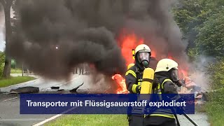 Kleintransporter explodiert Feuerwehr und Anwohner im Videointerview [upl. by Margaretta983]