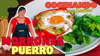 Cocinando Morrones Rellenos de Puerro Te van a encantar [upl. by Merissa]