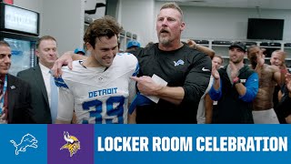 Lions vs Vikings postgame locker room celebration [upl. by Noach892]