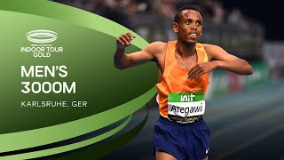 Aregawi runs 72620 5th fastest time ever to win 3000m  World Indoor Tour Gold Karlsruhe 2022 [upl. by Fryd]