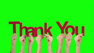 Hands Holding up Thank You Text on Green Screen Background  4K  FREE TO USE [upl. by Suiddaht]