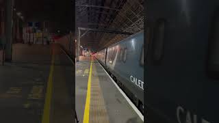 Caledonian Sleeper 92043 in GBRF Livery Departing from Preston heading southbound for London Euston [upl. by Aihsenek]