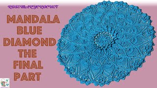 MANDALA BLUE DIAMOND THE FINAL PART TAPETE CROCHET ماندالا الماس آبی قسمت پایانی قلاب بافی فرشینه [upl. by Eirlav]