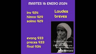 laudes breves para el martes 16 enero 2024 [upl. by Eliath518]