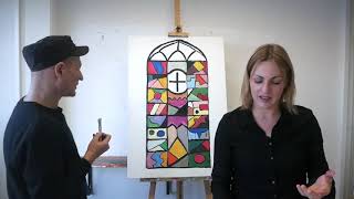 Kirchenfenster malen How to paint church window [upl. by Attelrac]