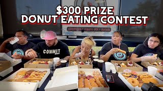 300 CASH PRIZE DONUT EATING CONTEST at Painted Dough in Chino CA RainaisCrazy [upl. by Alien]