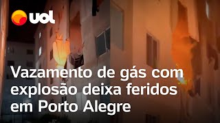 Explosão em Porto Alegre Vazamento de gás causa incêndio e fere 8 pessoas [upl. by Hobie]