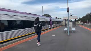 VLine Vlocity Train Departing from Platform 1 at Ardeer Station [upl. by Kwan31]