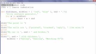 How to indent code and remove indentation of code in Python IDLE [upl. by Stanley]